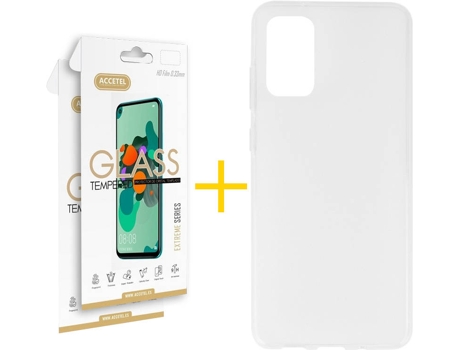 Kit Funda + 2 Protectores de Pantalla Samsung Galaxy S20 + Plus 5G ACCETEL Liso (Transparente)