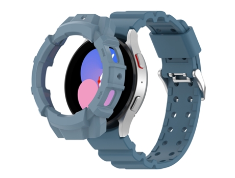 Correa de reloj inteligente para Samsung Galaxy Watch5 40 mm Armadura de silicona + Funda protectora (Azul)