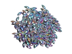 500 Piezas De Piedras Artificiales De Resina Con Base Plana, Forma De Ojo De Caballo, 7x15 Mm, Negro Claro Ab