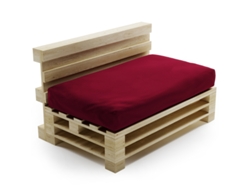 Respaldo Cojín Desenfundable para Palés de Poliéster Bananair 120x80 cm Rojo