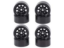 4 Llantas Beadlock De 1 Pulgada Con Ranura Profunda, Universales Para Coches Rc Traxxas Y Atv, Con Tornillos, Color Negro.