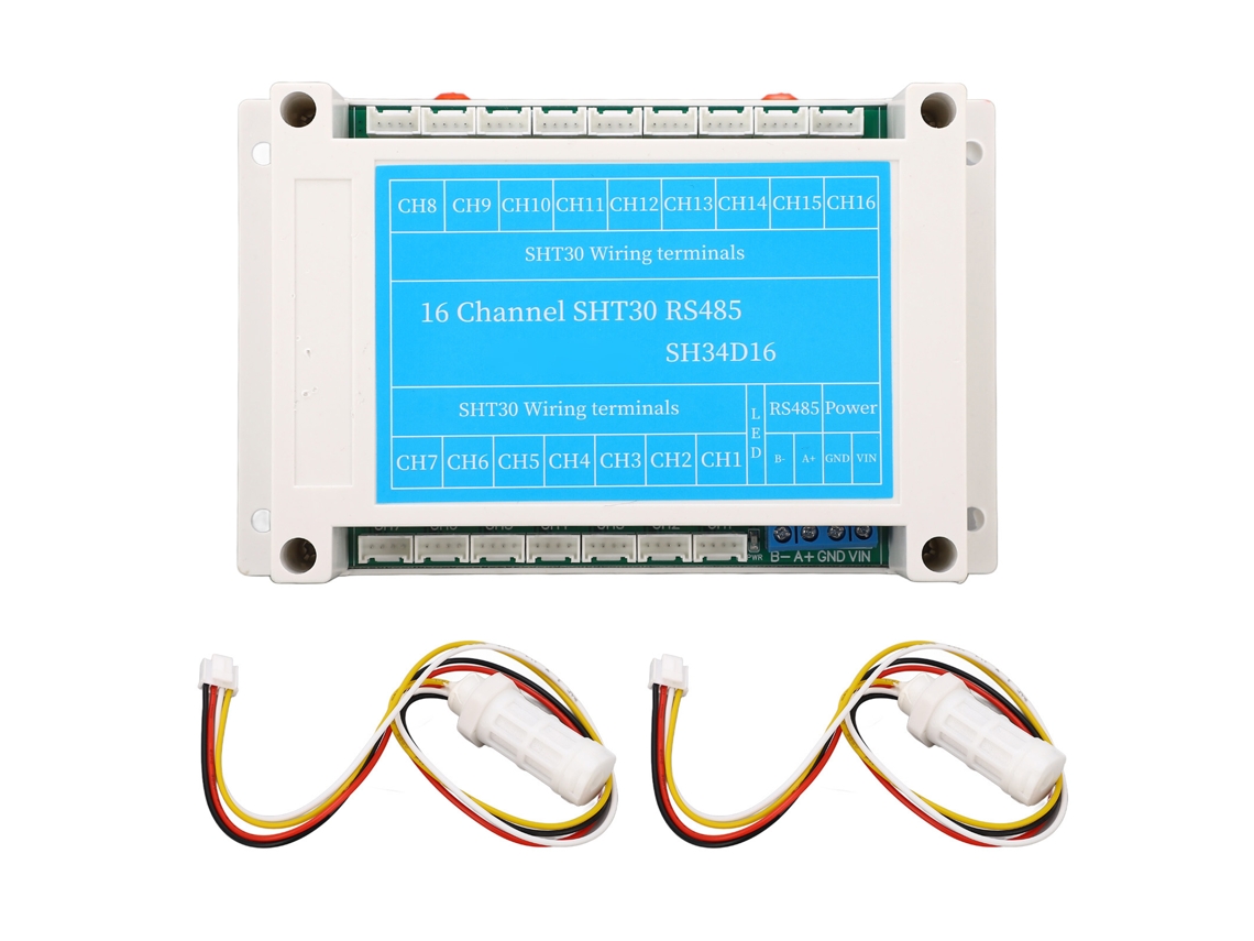 Módulo Sensor De Temperatura Y Humedad Rs485 Placa Colector 16ch Rtu Componentes Electrónicos Dc8-30v
