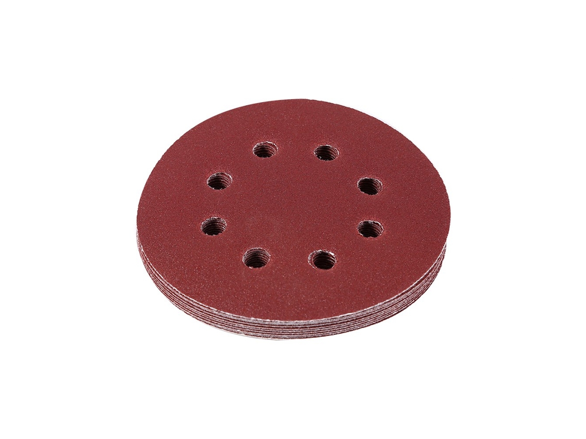 Discos De Lijado Redondos 125mm 8 Orificios Arena 120 Para Pulido Y Rectificado