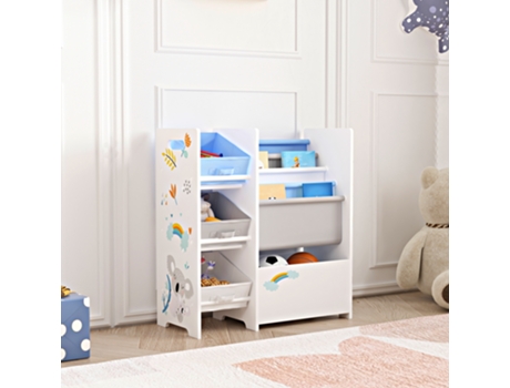Estantería para niños Vimianzo motivo koala aglomerado/tela 60 x 65 x 30 cm multicolor [EN.CASA]