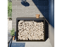 Leñero 100x40x80 cm Acero Negro LOVELY HOME