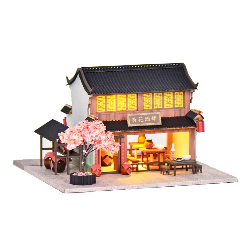 Maqueta De Bodega De Flores, Casa De Muñecas De Madera Antigua En 3d