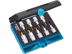 HAZET 992/9 Juego de Llaves de Vaso Destornillador Torx®: Cuadrado Hueco 1/2 Pulgadas 12 5 Mm Perfil Torx® Interior T20 - T60 Número de Herramientas