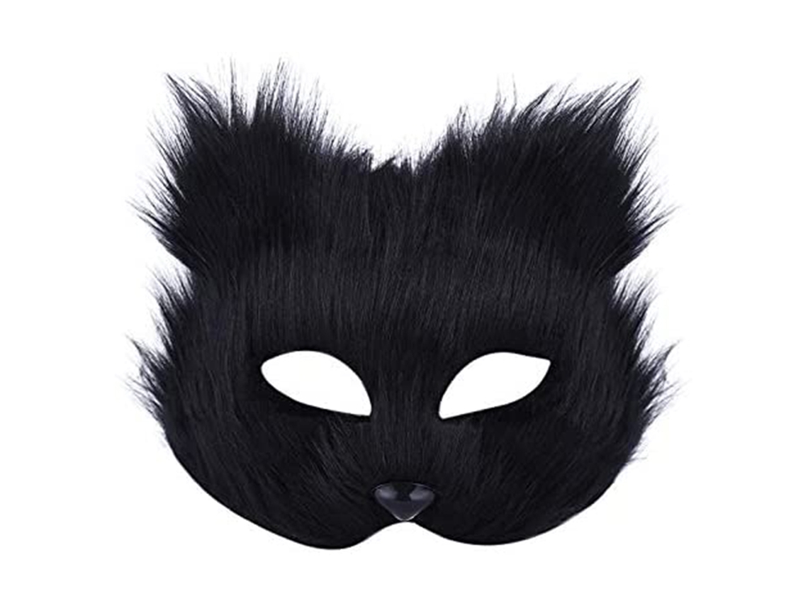 Máscara De Mascara De Halloween Fluffy Media Cara Animal Para Hombres Y Mujeres
