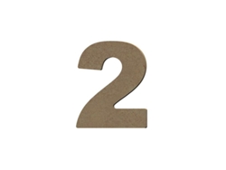 Número 2 de madera MDF para decoración - 8 cm