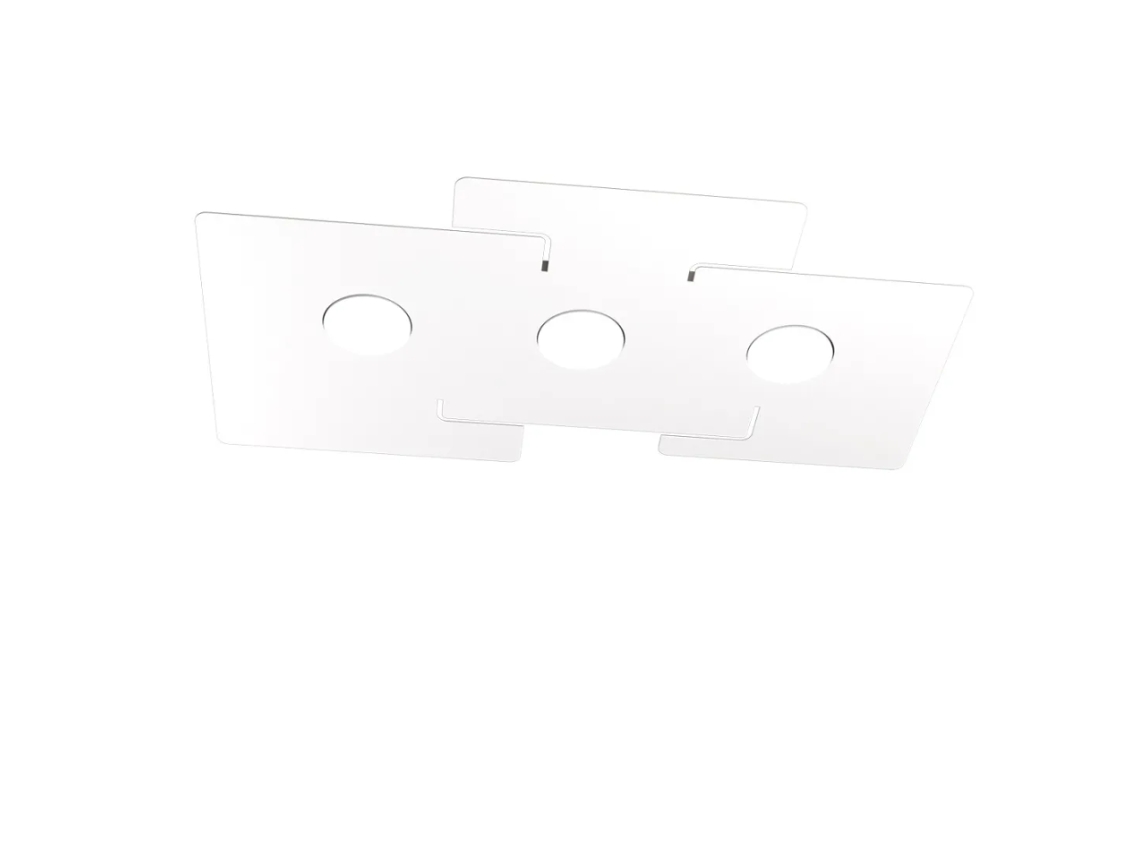 Plafón LED ECHO Top Light de metal blanco rectangular con 3 casquillos Gx53