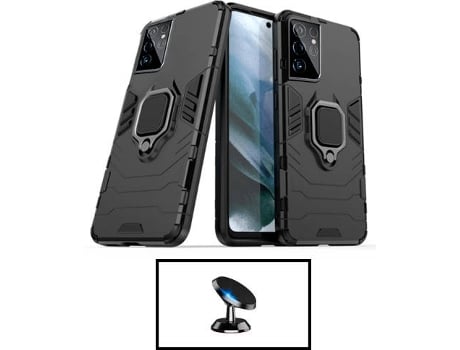 Kit Carcasa Militar Magnética + Soporte Magnético Samsung Galaxy S22 Ultra 5G G4M Negro