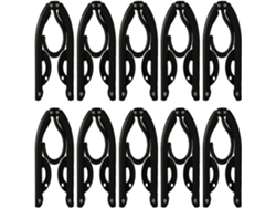 10 perchas de viaje plegables y portátiles, color negro