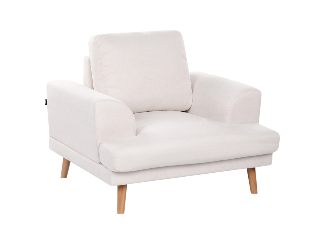 Poltrona Beliani Kildal De Tecido Creme 114x96x90
