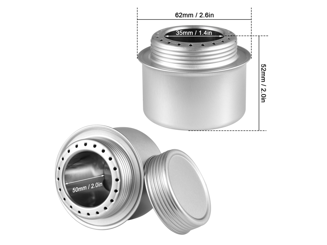 Mini Hornillo De Alcohol Portátil De Aleación De Aluminio Con Tapa Para Acampar, Hacer Senderismo, Ir De Mochilero Y Cocinar Al Aire Libre.