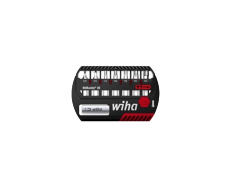 WIHA Juego de bits BitBuddy®, bits en TY de 29 mm Pozidriv, TORX®, de 9 unid. de 1/4" (42139)
