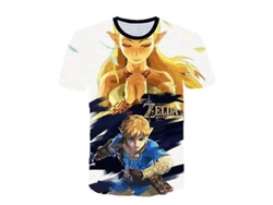 Camiseta Manga Curta Para Meninos E Meninas Zelda Desenho Animado Anime Impressão 3d Novidade Suave Confortável