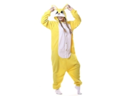 Pijama De Animal Kigurumi De Unicornio Pegaso Con Conejo Amarillo Para Cosplay De Halloween E Invierno.