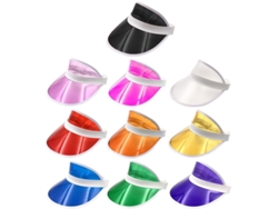 2026-10pcs Gorros Visera Transparente Ajustable Unisex Color Dulce Para Verano Actividades Al Aire Libre