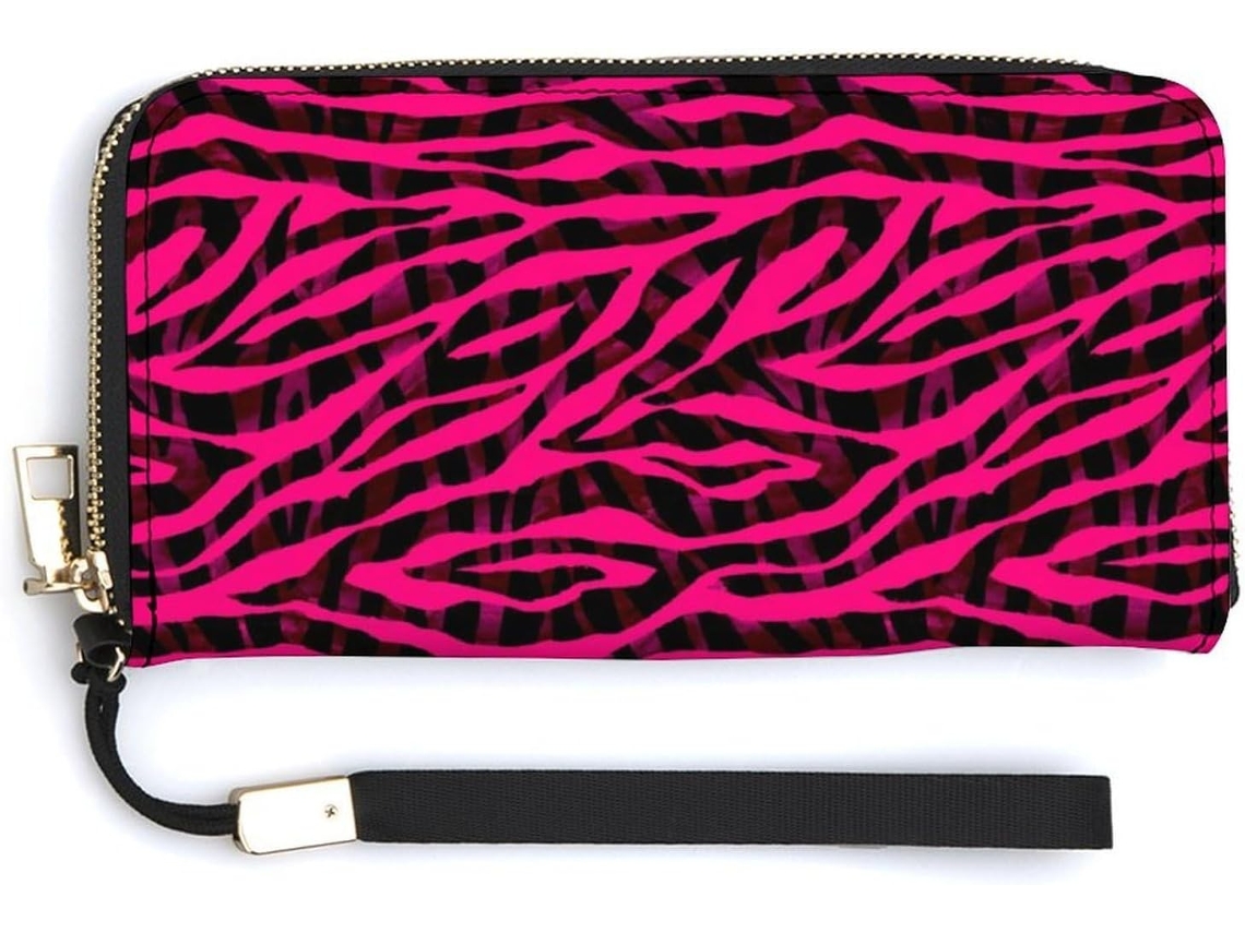 Cartera Cuero Con Cremallera Para Mujer Diseño Estampado