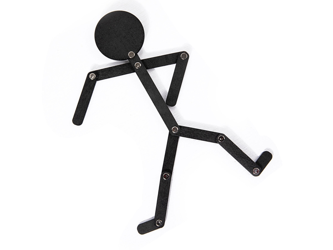 Figura De Madera Con Forma De Palo Y Extremidades Articuladas, 24 Tarjetas Educativas.