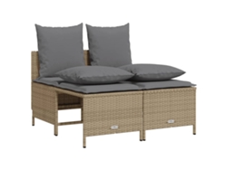 Conjunto de 4 sofás de jardín con cojines de mimbre beige MAISON EXCLUSIVE (4 piezas)