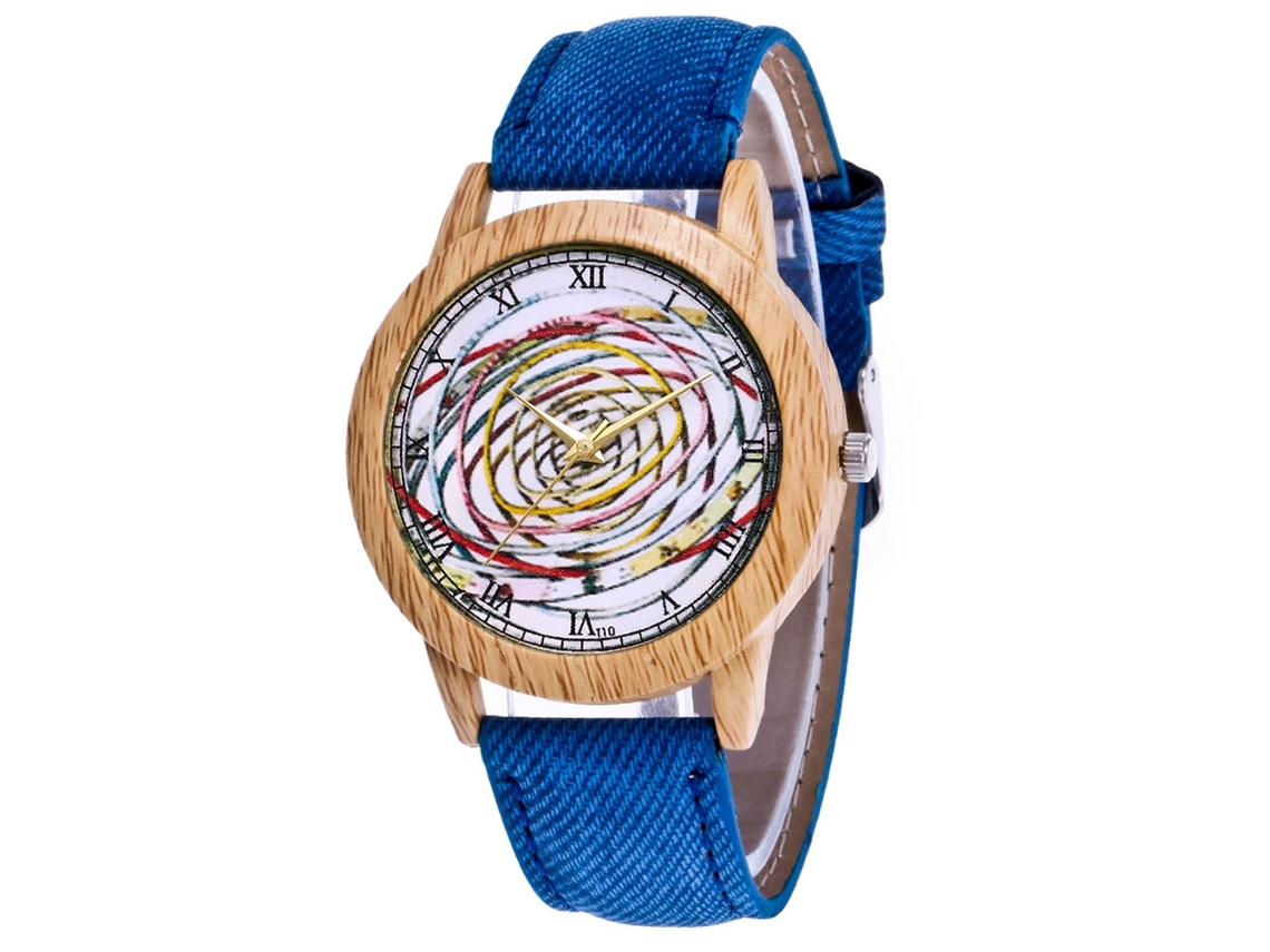 Reloj De Pareja De Cuarzo Con Correa De Lona Y Dial Redondo Zhoulianfa (azul)