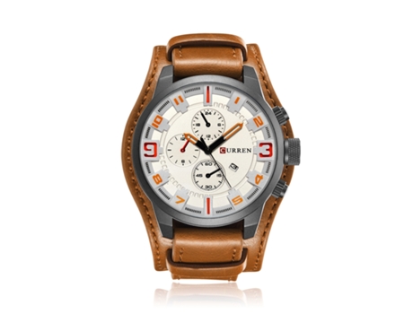 Relojes para Hombres Reloj Impermeable para Hombres Relojes de Pulsera de Cuarzo de Moda Calendario con Correa de Cuero-Concha Negra Blanca LUUCOZK