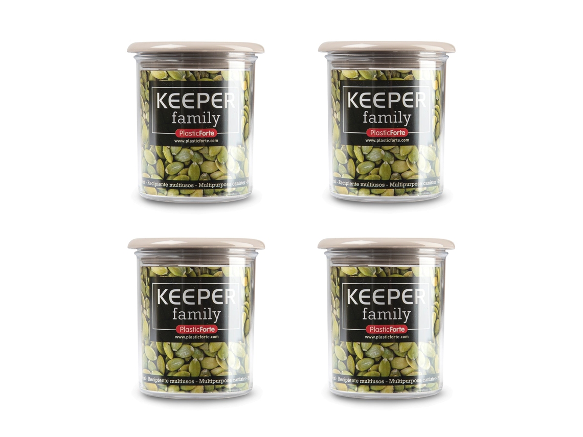 Pack de 4 Botellas PLASTIC FORTE (8 x 8 x 9 cm - Plástico - Multicolor)