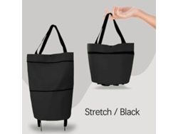 Carrito de compra portátil con bolsa de remolque, ruedas telescópicas, estilo supermercado, con asa trasera plegable de GOKOCO.