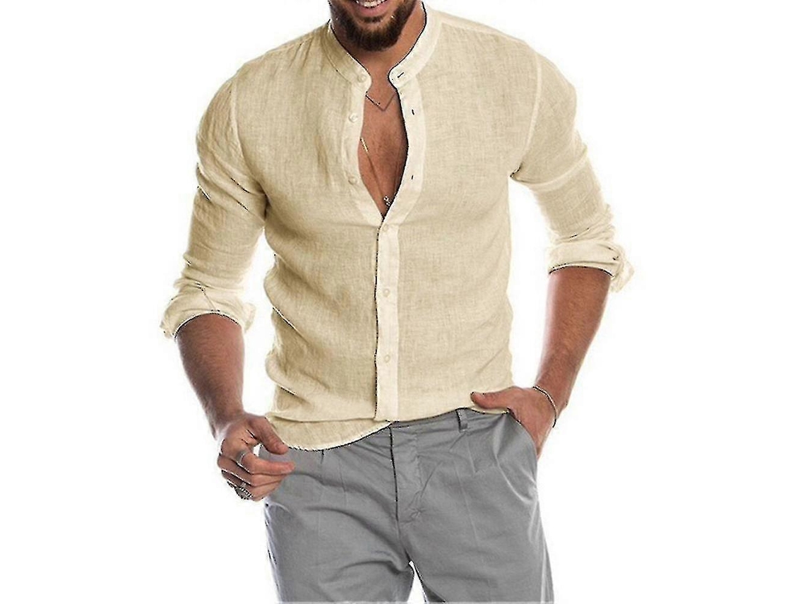 Camisas casuales de playa de manga larga con botones para hombre Sumaré