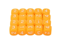 Ymsl 20 Unidades Dados De Números De 6 Caras Con Bordes Redondeados, Juego De Mesa Herramientas De Enseñanza Plástico Naranja Hxl