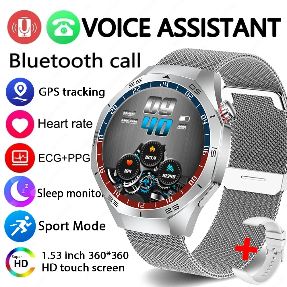 Reloj Inteligente Watch 5 Pro (con Correa De Malla Plateada) Con Gps, Nfc, Monitorización De La Salud Y Llamadas Bluetooth.