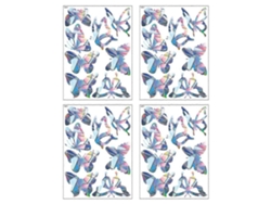 Pegatinas electrostáticas para ventanas con forma de mariposa y diseño de prisma arcoíris para baños, fabricadas en PVC plateado, paquete de 4 unidades.