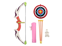 Conjunto de arco y flechas ATS para niños, con flechas con ventosa y luces LED, color rosa, para practicar tiro con arco al aire libre.