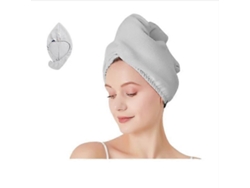 Toalla turbante de microfibra para el cabello, de secado rápido, color gris. Rosewell
