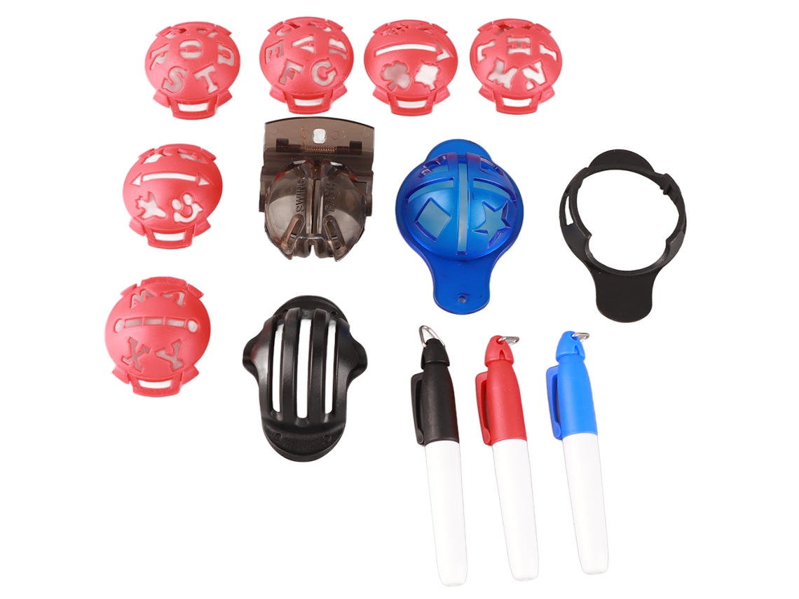 2026-kit De Alineación Para Marcadores De Pelotas De Golf 12 Piezas: 6 Plantillas, 3 Liner Y 3 Bolígrafos Marcadores