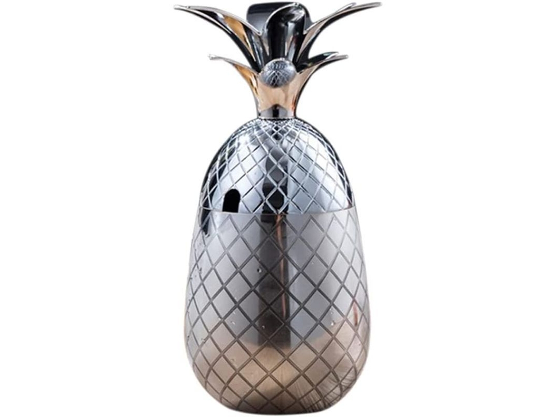 Copa De Cóctel Con Forma De Piña De 550 Ml Con Tapa - Acero Inoxidable 304 Chapado En Oro Rosa
