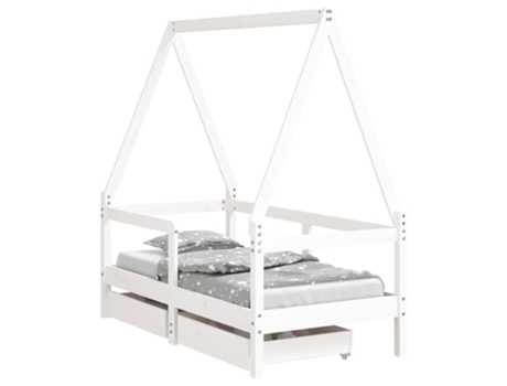 Estructura De Cama Infantil VIDAXL Blanco Madera (70x140 cm)