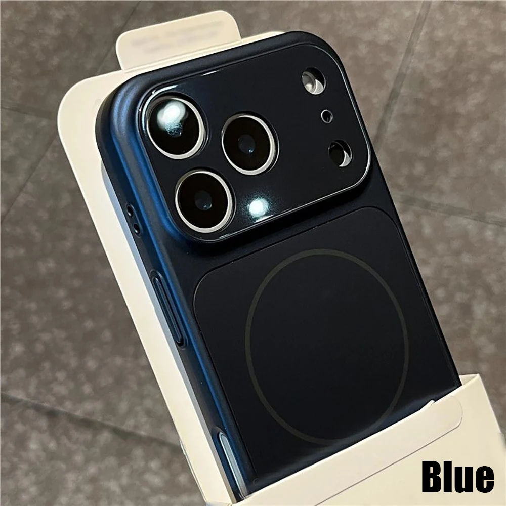 (iphone 16 Pro Max Azul) Funda Protectora Rígida De Policarbonato Galvanizado A Prueba De Golpes, Compatible Con La Función Magnética Magsafe