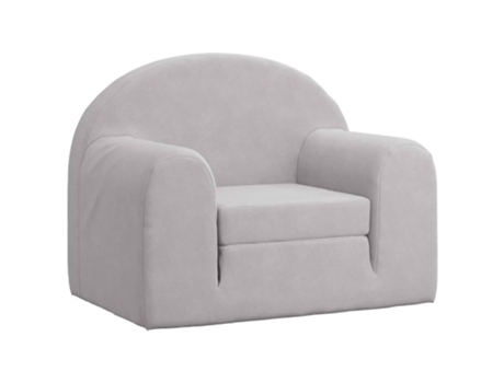 Sofá cama infantil felpa suave VIDAXL gris claro