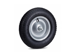 Relaxdays Rueda De Carretilla, Neumático De Recambio Con Eje, Llanta De Acero, 120 Kg, Negro