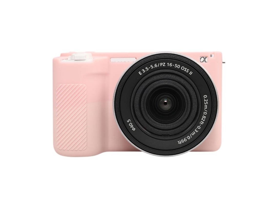 Funda protectora de silicona suave y brillante para Sony Zv e10 II / Zv e10m2, color rosa humo dulce, XIAOMOYU