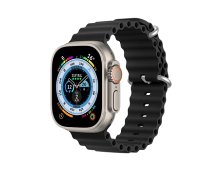 DUX DUCIS Correa de reloj de silicona Sea Wave para Apple Watch Series 8 y 7 41 mm / SE 2 y 6 y SE y 5 y 4 40 mm / 3 y 2 y 1 38 mm (negro)