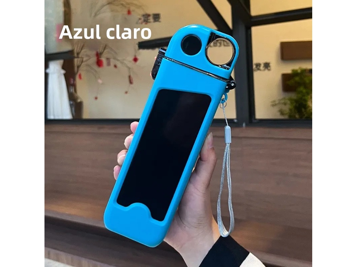 Botella de agua MDUG con pajita (azul claro, 350 ml)