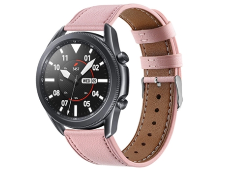 Correa de reloj inteligente para Galaxy Watch 3 Correa de cuero de 45 mm (rosa)