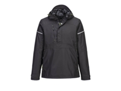 Chaqueta impermeable Portwest Pw3 con protección superior, negra, talla M