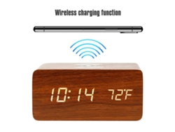 2026 Store-reloj Despertador Digital Con Cargador Inalámbrico Led Pantalla De Temperatura Para Mesa