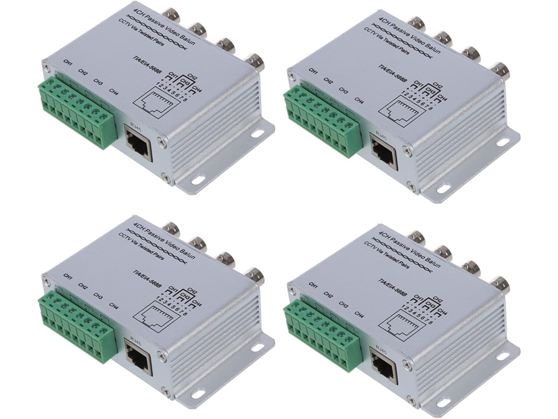 Transceptor Balun De Vídeo Utp De 4 Canales (4x)