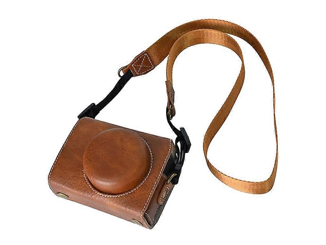 Funda protectora de piel sintética texturizada de lichi para cámara Sony ZV-1F con correa para el hombro Facpoet