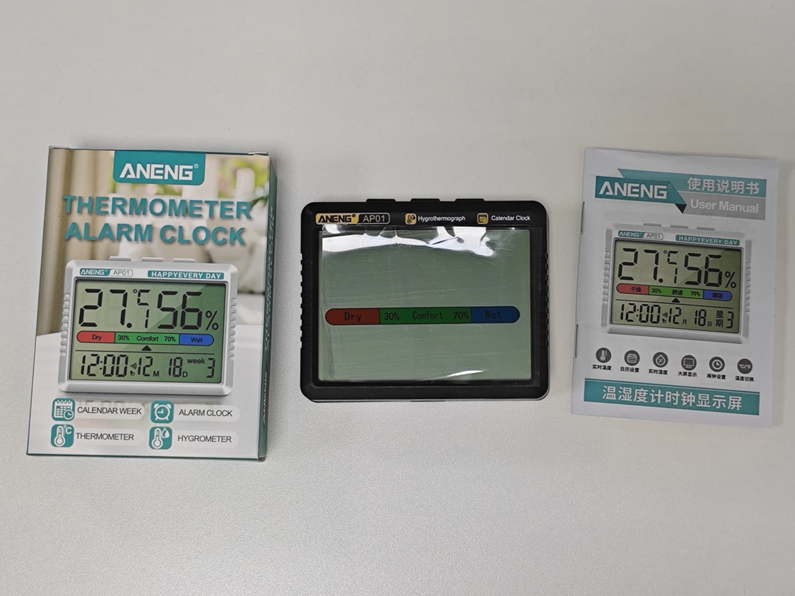 Termómetro Higrómetro Con Reloj Despertador, Calendario Y Recordatorios De Confort